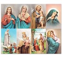 Jesus and Mary - 8 Assorted Saints M-150