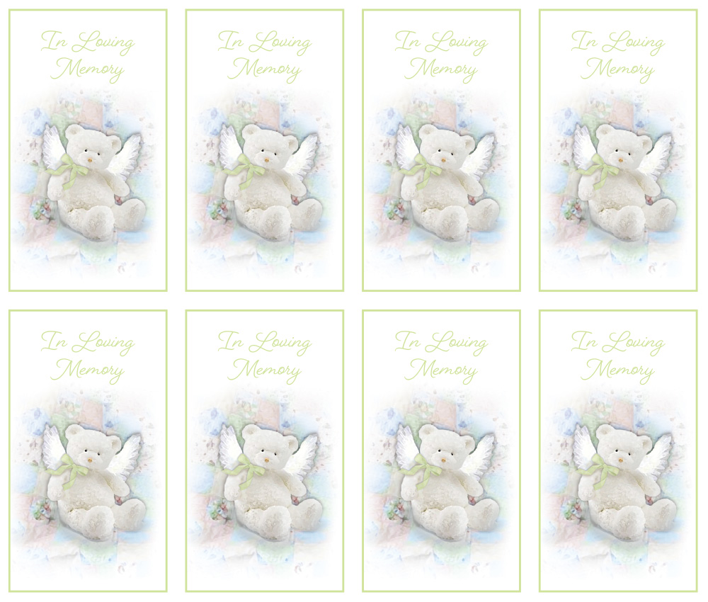 Angel Bear 8-up Prayer Cards