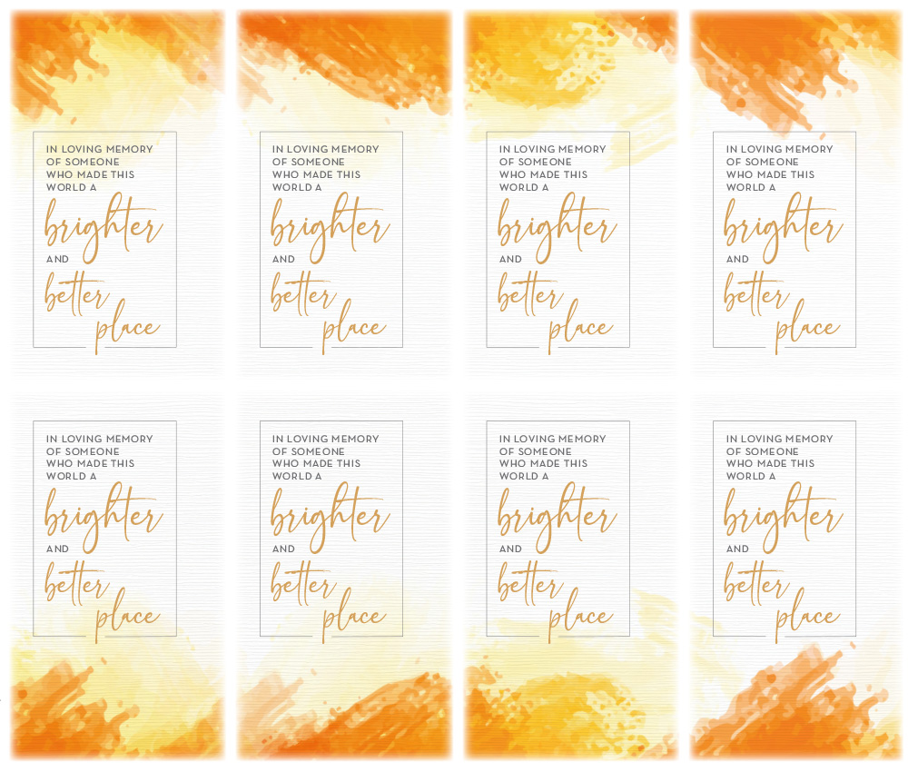 Brush Strokes - Orange 8-up Prayer Card