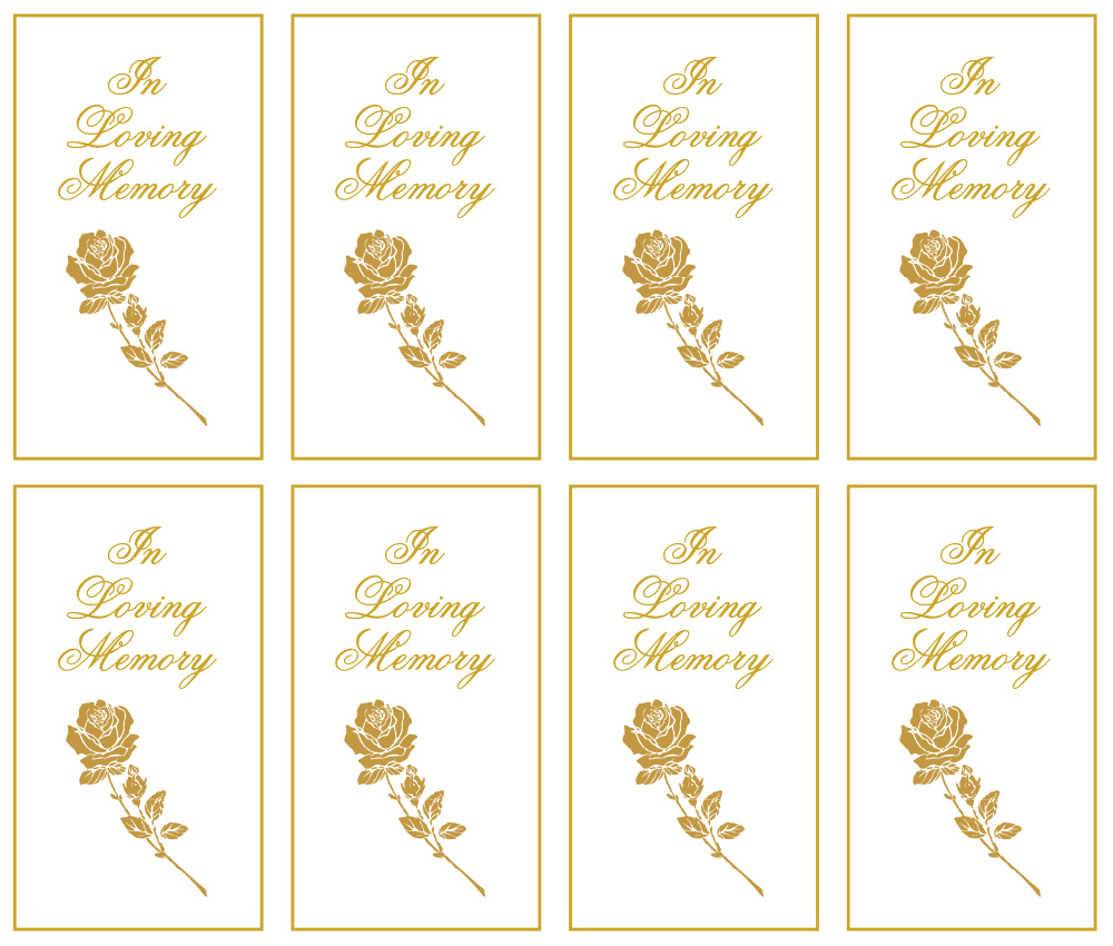 Gold Rose 8-up Prayer Cards