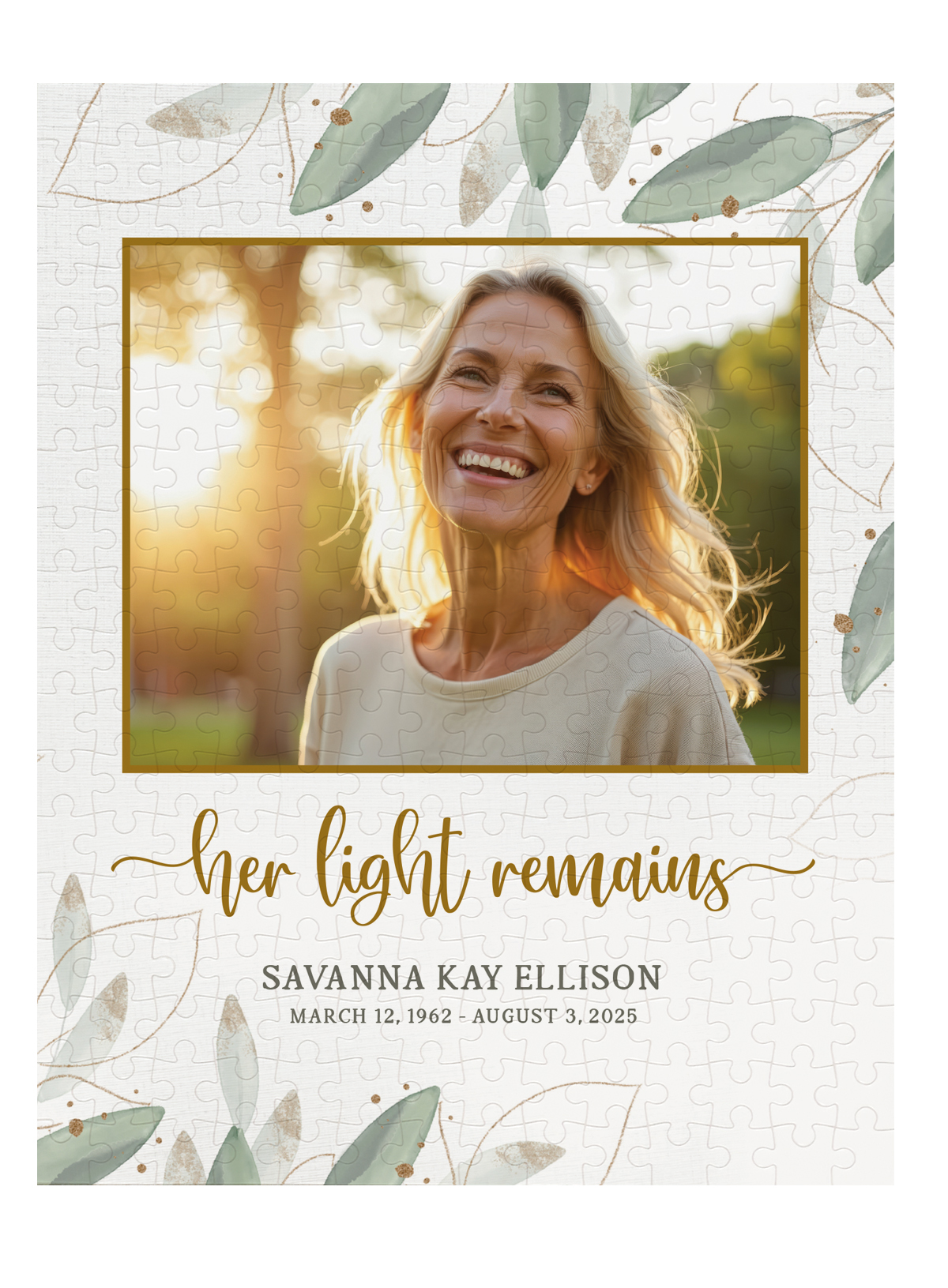 Keepsake Photo Puzzle – Personalized Funeral Keepsake Gift