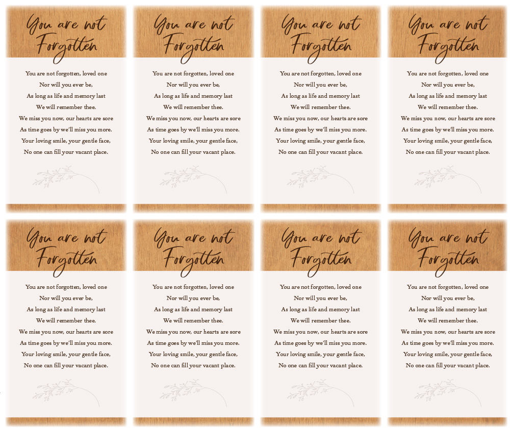 Rustic Wood 8-up Prayer Card