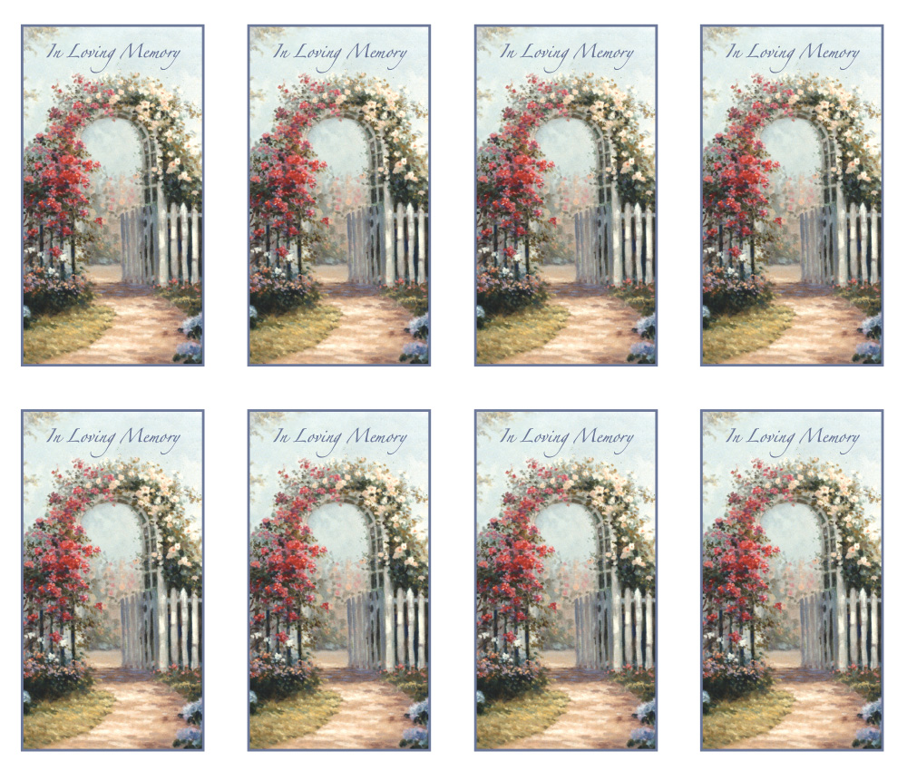 Rose Arbor 8-up Prayer Cards Rose Arbor 8-up Prayer Cards