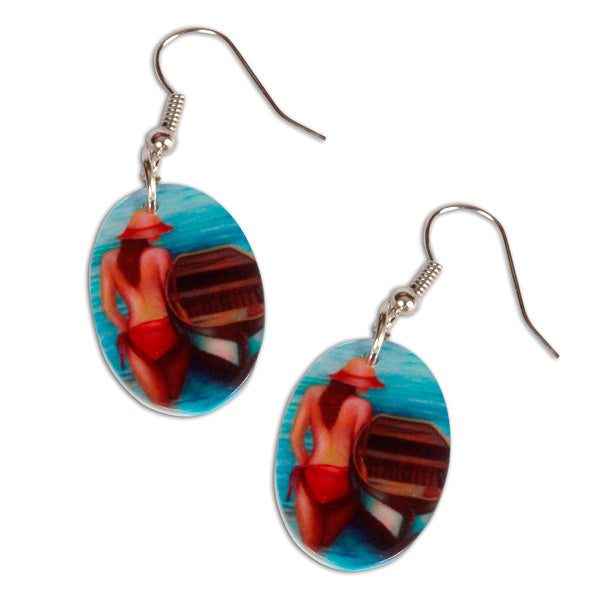 Sublimation Blank Oval Shell Earring