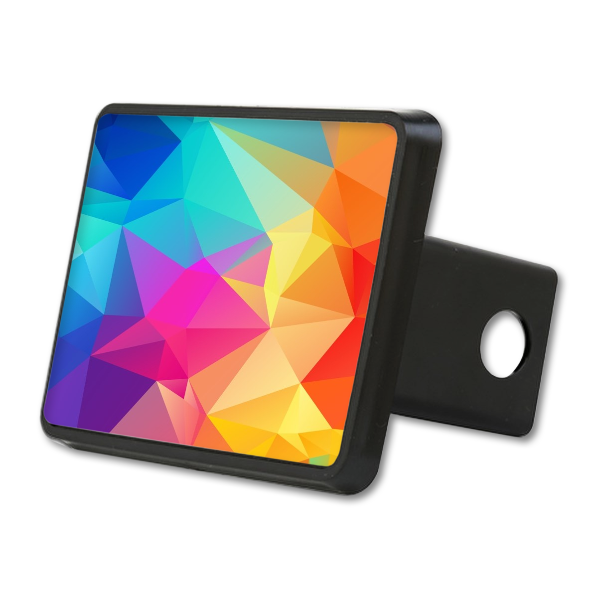 Cache-attelage rectangulaire avec insert en aluminium inaltérable - Imprimé