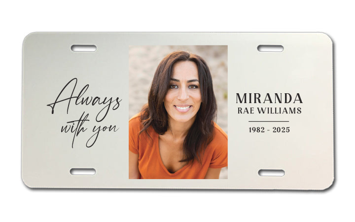 Forever Remembered Photo License Plate – Memorial Keepsake Gift
