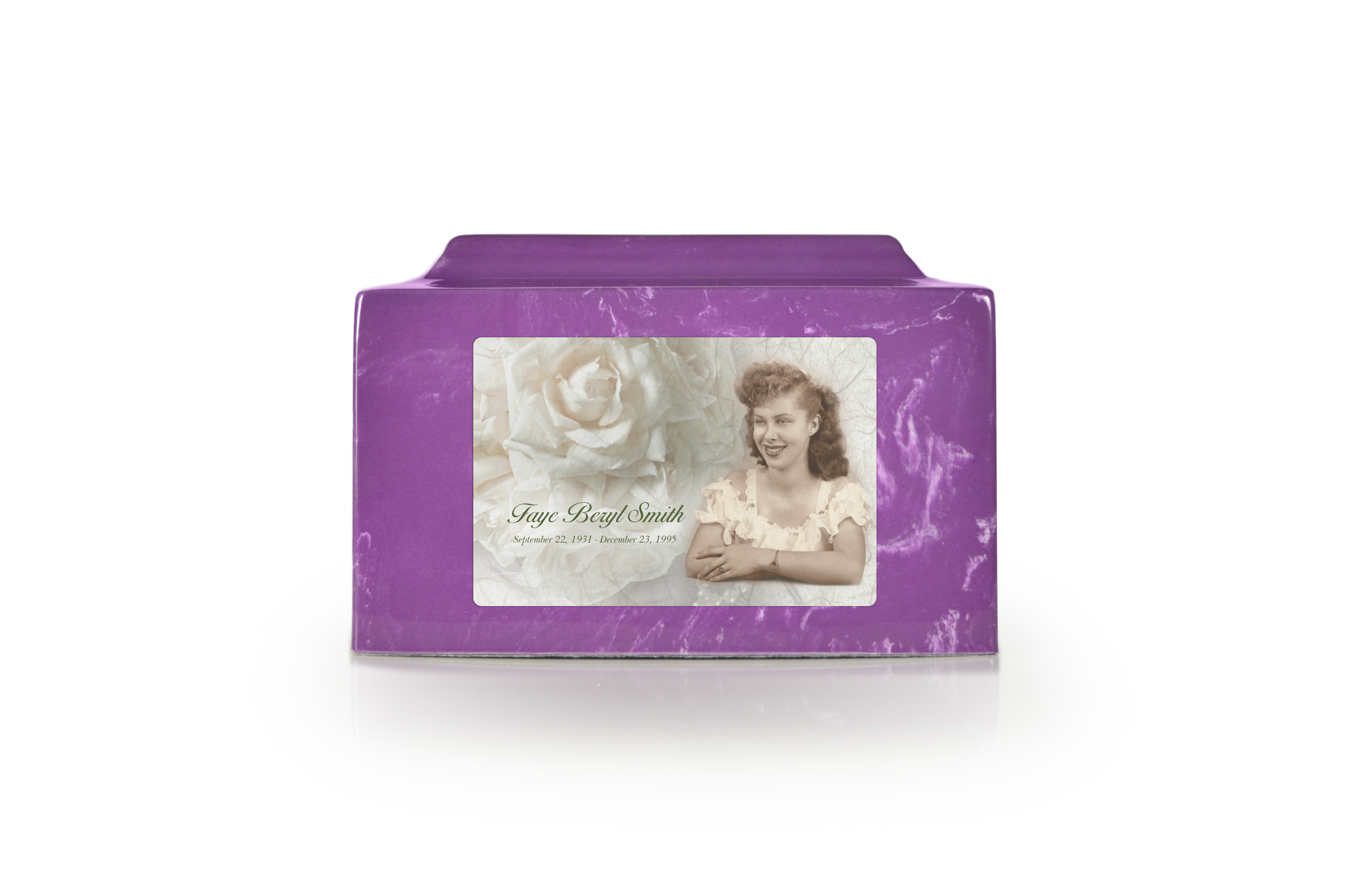 Cultured Marble Urn with Photo Plate