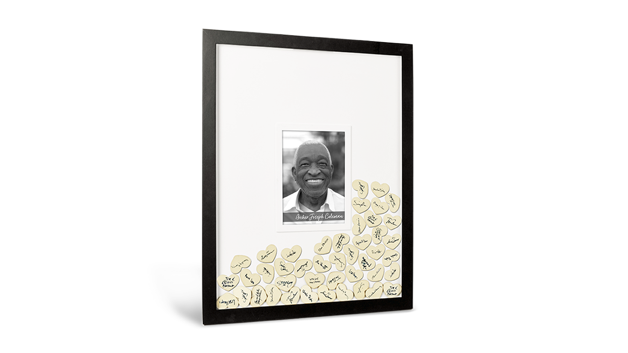 Heart Drop Photo Memorial Frame – In Loving Memory Guest Keepsake 1