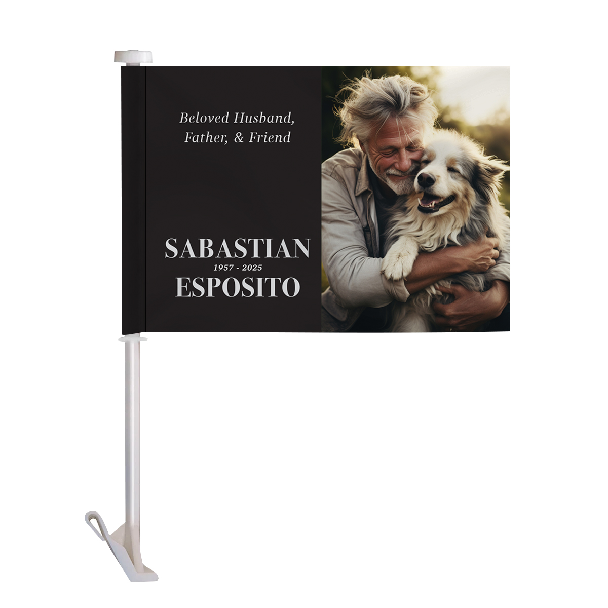 Final Journey Car Flag – Personalized Funeral Tribute Flag 2