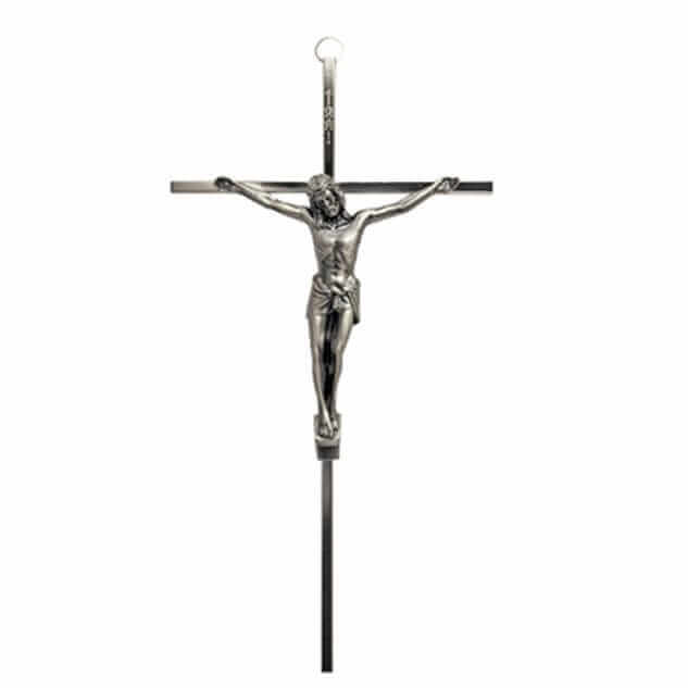 10" Silver Crucifix with Silver Corpus