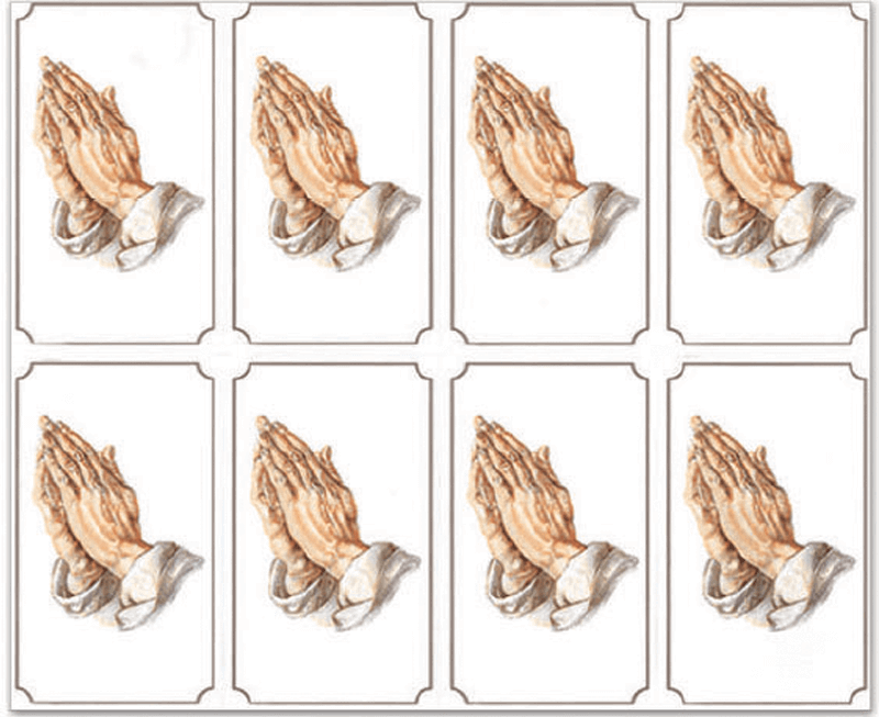 Praying Hands 8-up Prayer Cards