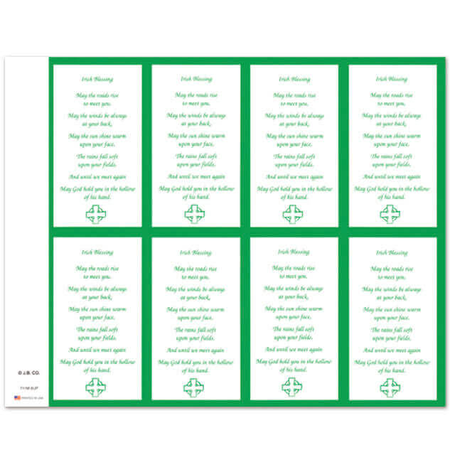 Irish Blessing 8-up Prayer Cards