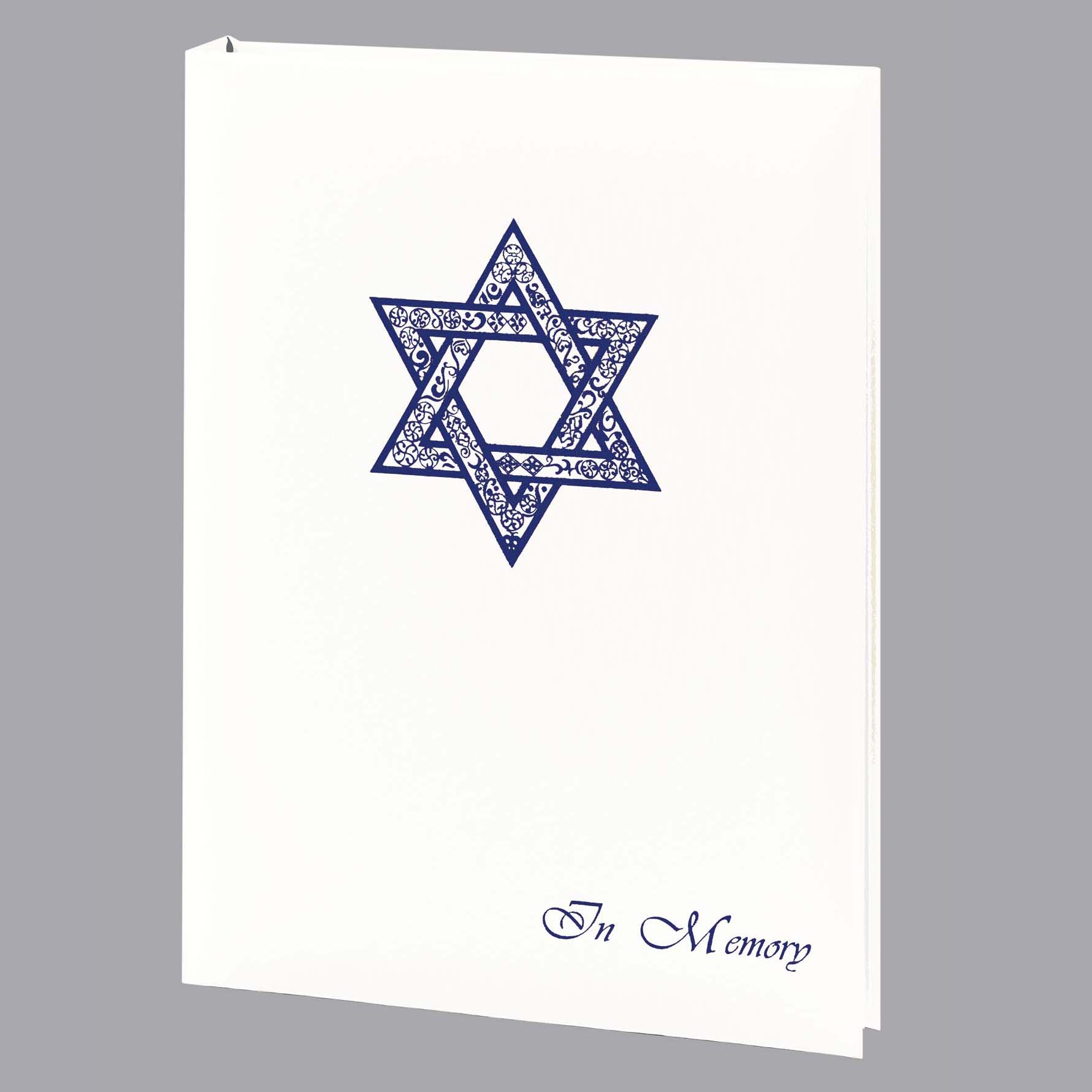 Star of David - White Book Blue Star - 6 Ring Register Book