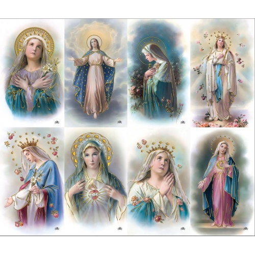 Assorted Mary Caldo Gold Foil Series 8-up Prayer Cards