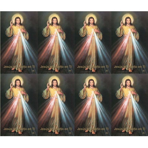 Divine Mercy (Spanish Text) 8-up Prayer Cards