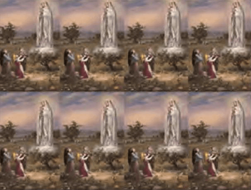 Our Lady of Fatima with Children 8-up Prayer Cards