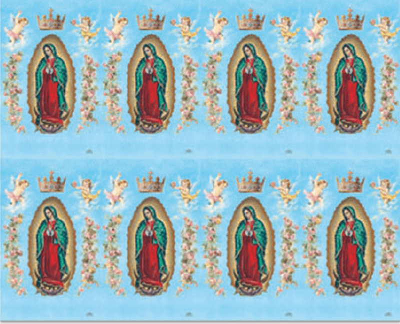 Our Lady of Guadalupe Crowned with Angels 8-up Prayer Cards