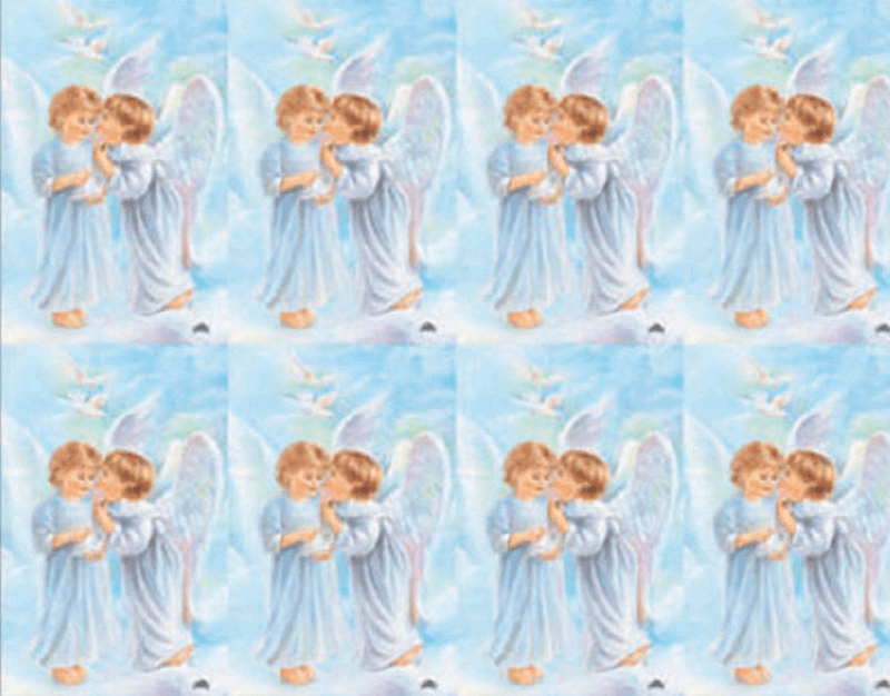 Heavenly Angel with Boy 8-up Prayer Cards