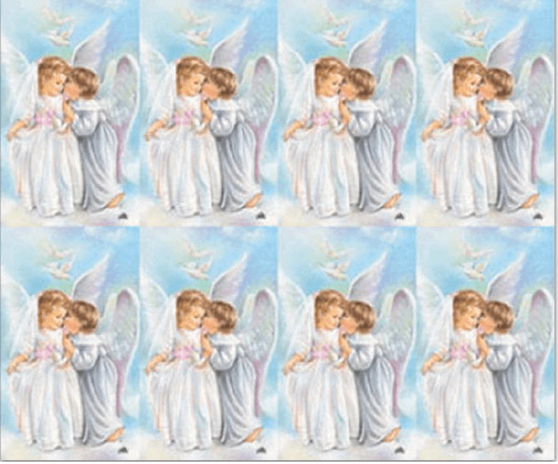 Heavenly Angel with Girl 8-up Prayer Cards
