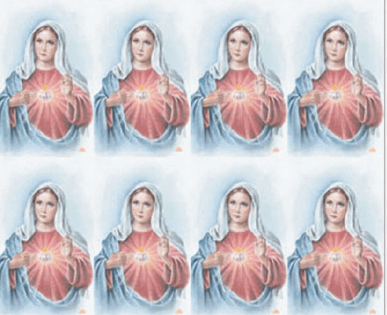 Immaculate Heart of Mary Series 2 8-up Prayer Cards