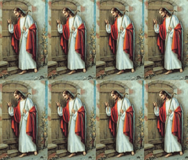 Jesus Knocking 8-up Prayer Cards