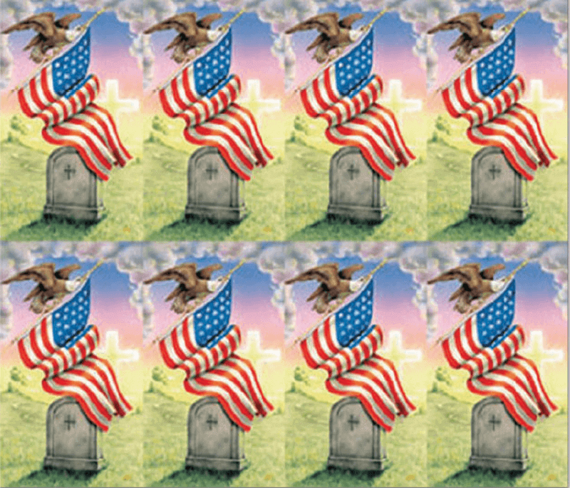 Patriotic USA/Veteran Series 8-up Prayer Cards
