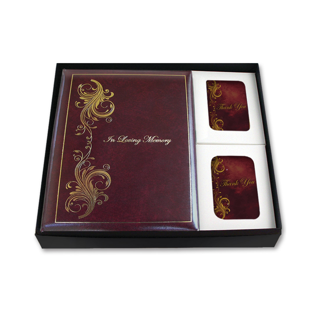 Maroon Elegance Register Book Box Set