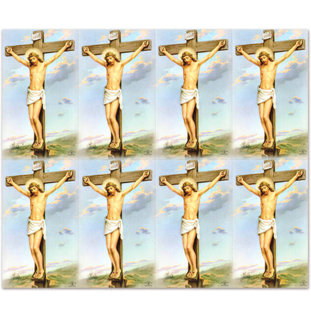 M-101-04 Christ on Cross 8-up Prayer Cards