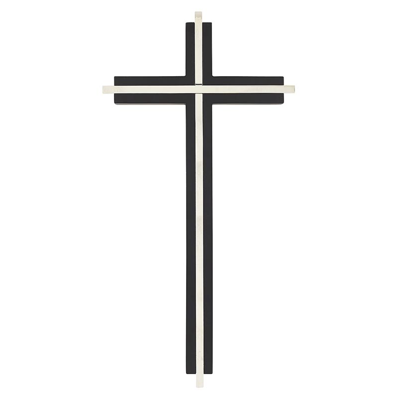 10” Black Cross With Nickel-Plated Inlay