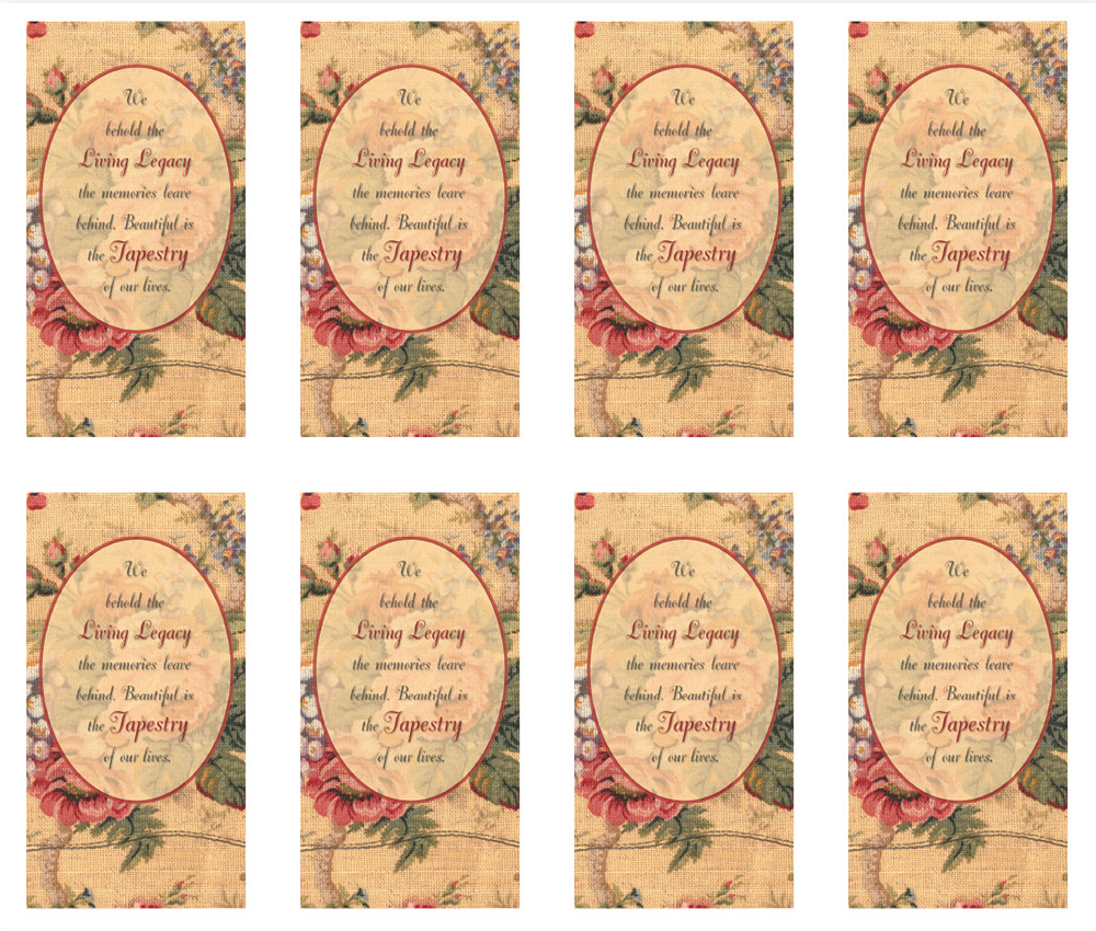 Rose Tapestry 8 up Prayer Cards