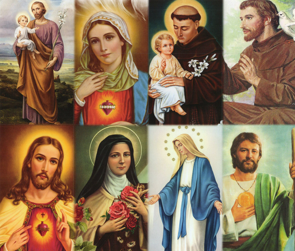 Assorted Saints 8-up Prayer Cards