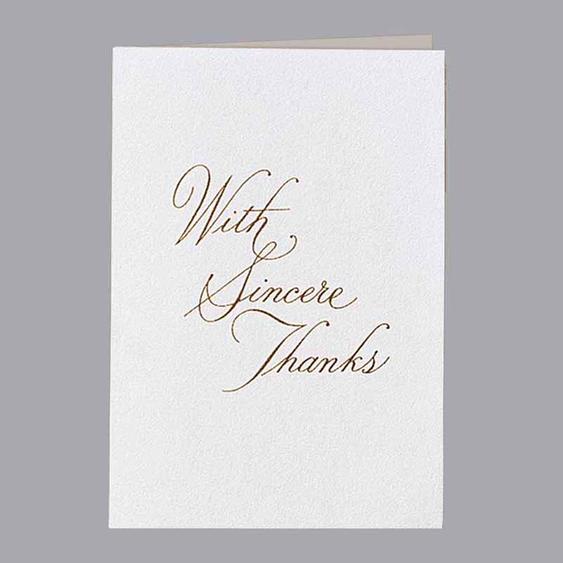 Lovely Card Poem Acknowledgment - Raised Gold
