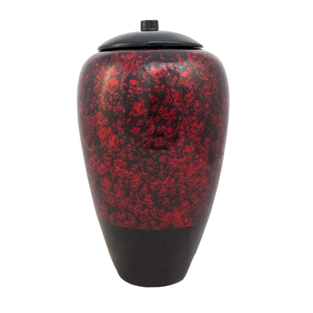 Tall Bamboo Urn - Red Bubble Finish