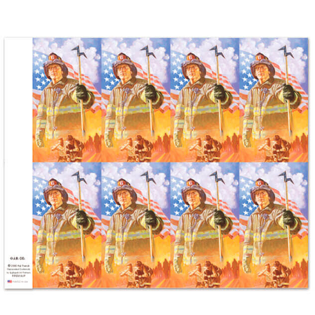 Fireman 8-up Prayer Cards, 1,000 Single Cards