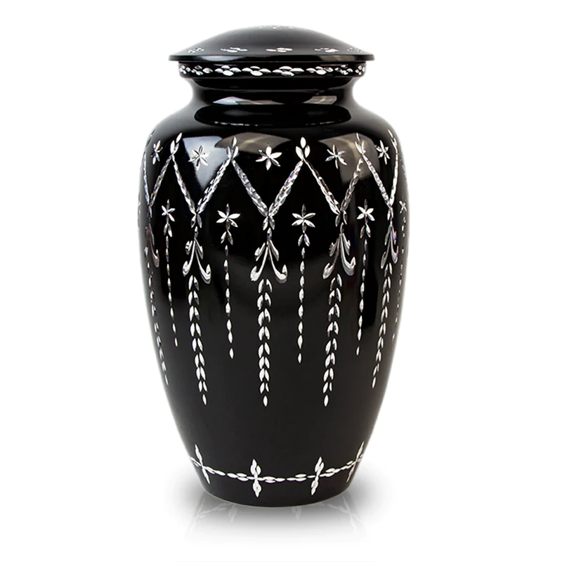 Garland Drop Urn - Black
