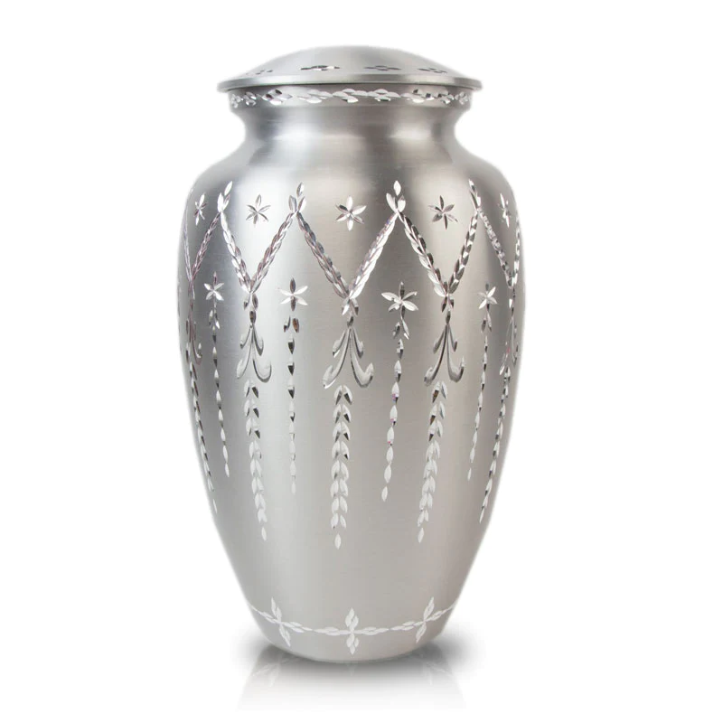 Garland Drop Urn - Silver