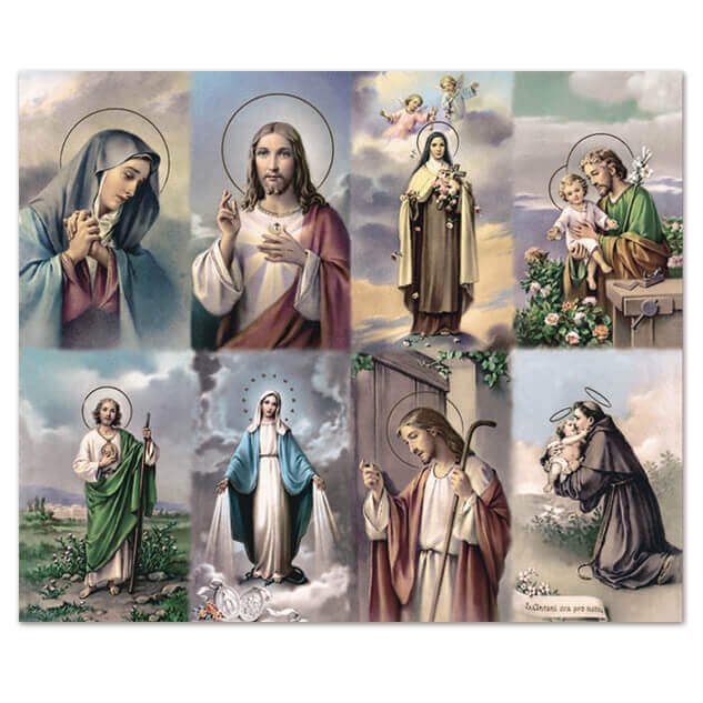 M-100-A, 100-Series Assorted Subjects 8-up Prayer Cards