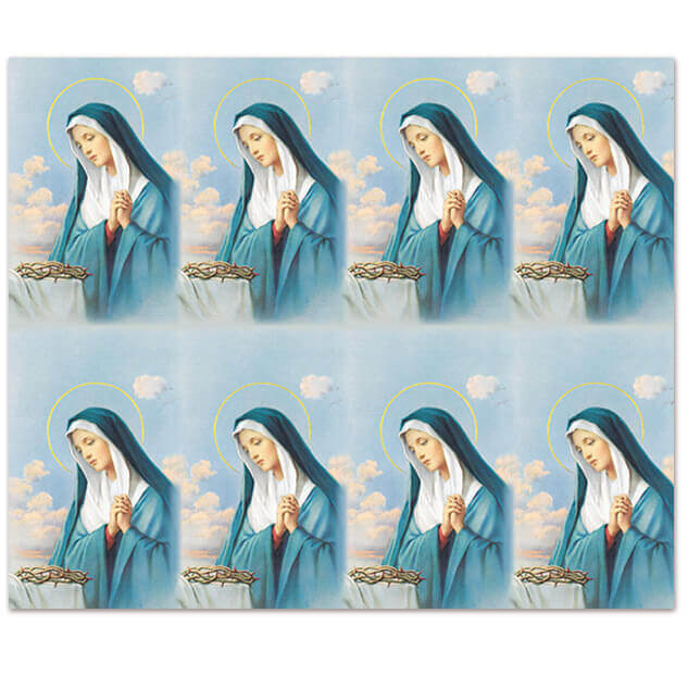 M-101-02 Sorrowful Madonna 8-up Prayer Cards