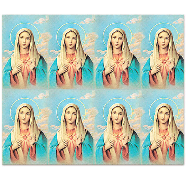 M-101-12 Immaculate Heart of Mary 8-up Prayer Cards