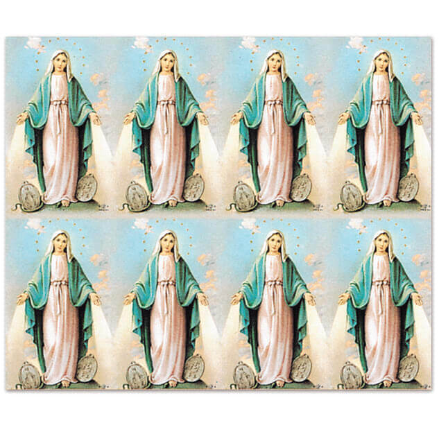 M-101-16 Miraculous Medal 8-up Prayer Cards