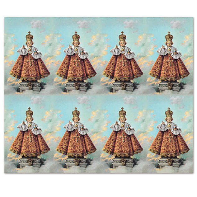 M-101-21 Infant of Prague 8-up Prayer Cards