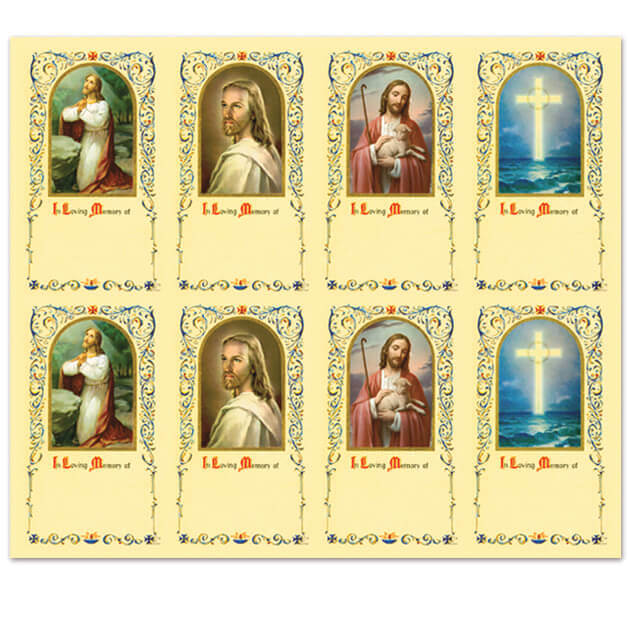 M-170, Assorted Subjects - Jesus - 8-up Prayer Cards