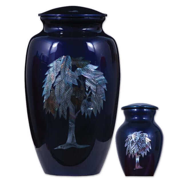 Blue Violet w/ Pearl Tree Remembrance Urn