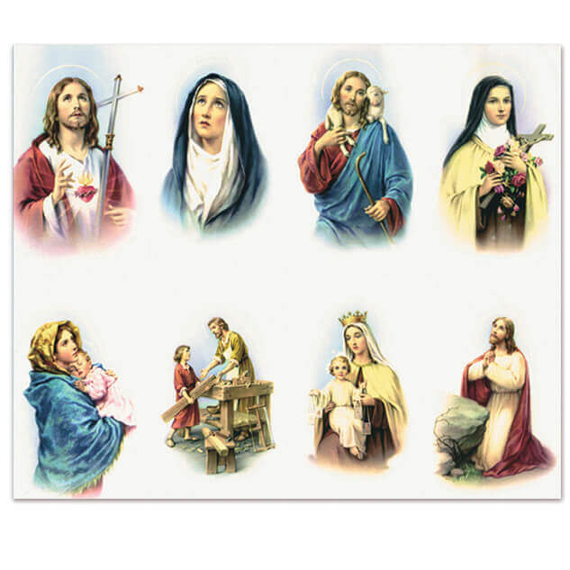 M-ALBA-B, Assorted Subjects 8-up Prayer Cards