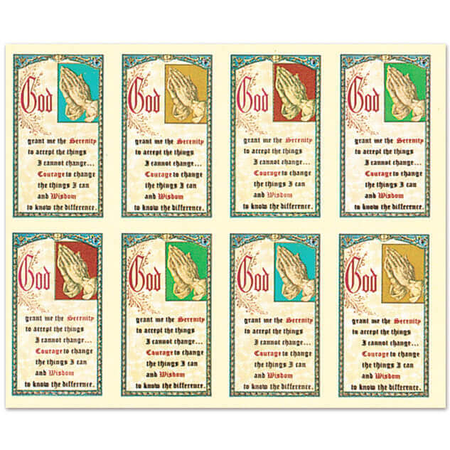 Serenity Prayer 8-up Prayer Cards